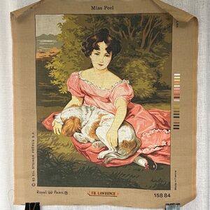 Needlepoint Canvas TH. Laurence Miss Peel France Cotton 18 1/2" x 24" Vintage